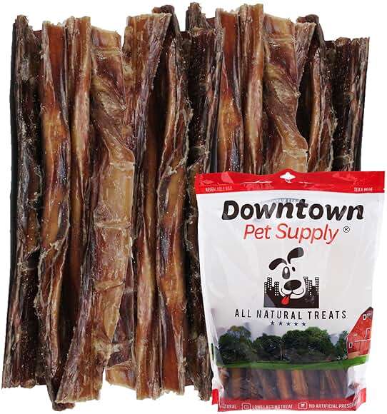 Downtown Pet Supply USA-Made 12-inch Bully Sticks for Dogs, 1 LB - No Hide Dog Chews Long Lasting and Non-Splintering - Nutrient-Rich, Single Ingredient and Odor Free Bully Sticks for Dogs - Image 1