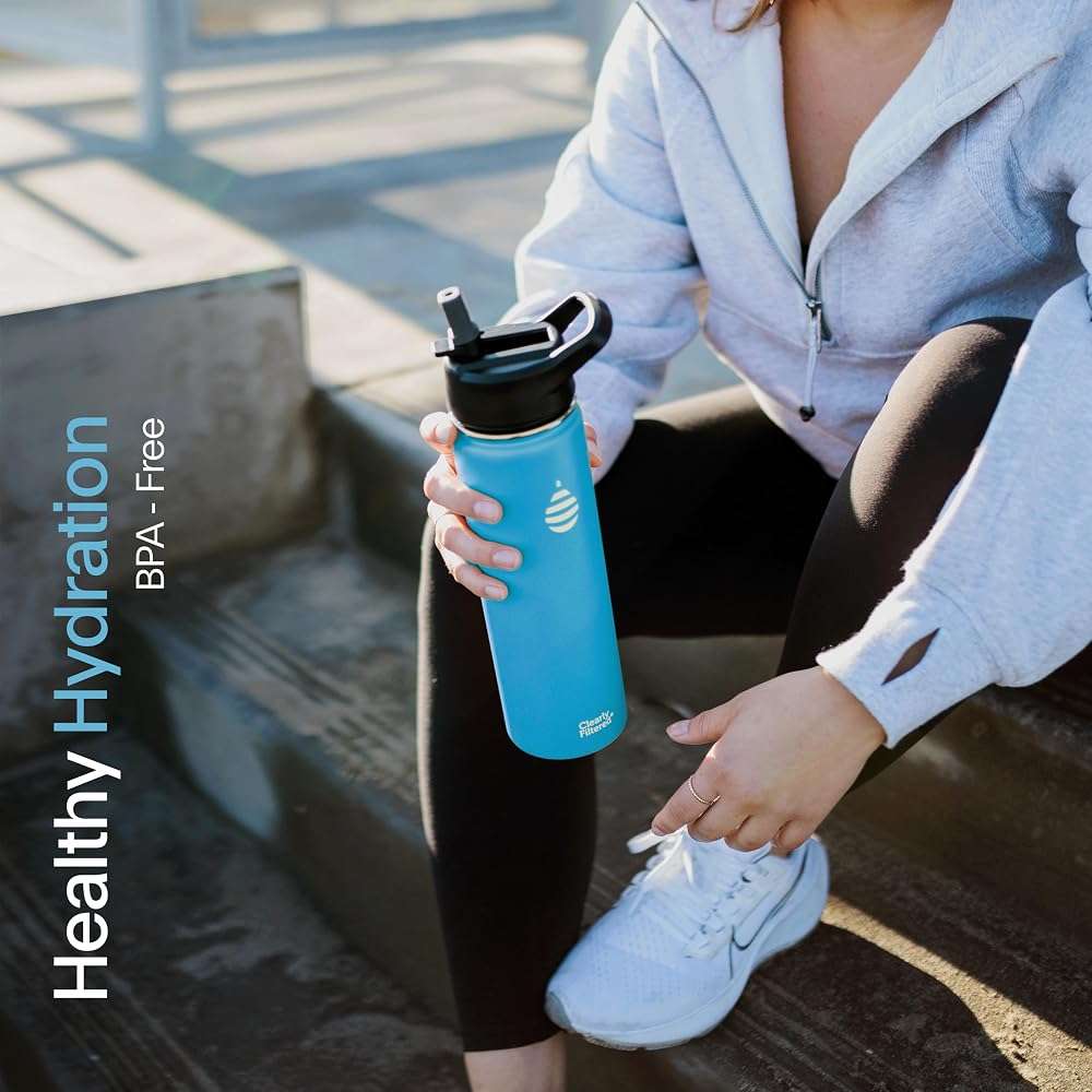 Clearly Filtered 20oz Water Bottle/Targets 200+ Contaminants/Double-Wall Insulated Stainless Steel Filtered Water Bottle BPA/BPS-Free Phthalate-Free Filters Fluoride Lead Chlorine (Pink) - Image 6