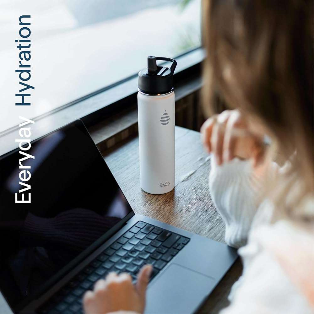Clearly Filtered 20oz Water Bottle/Targets 200+ Contaminants/Double-Wall Insulated Stainless Steel Filtered Water Bottle BPA/BPS-Free Phthalate-Free Filters Fluoride Lead Chlorine (Pink) - Image 7