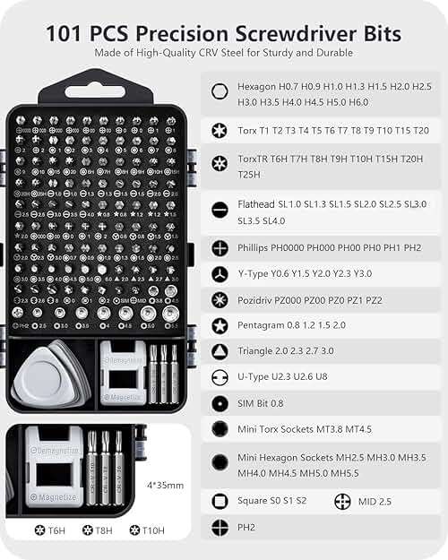 SHOWPIN 122 in 1 Precision Computer Screwdriver Kit, Laptop Screwdriver Sets with 101 Magnetic Drill Bits, Computer Accessories, Electronics Tool Kit Compatible for Tablet, PC, iPhone, PS4 Repair - Image 2