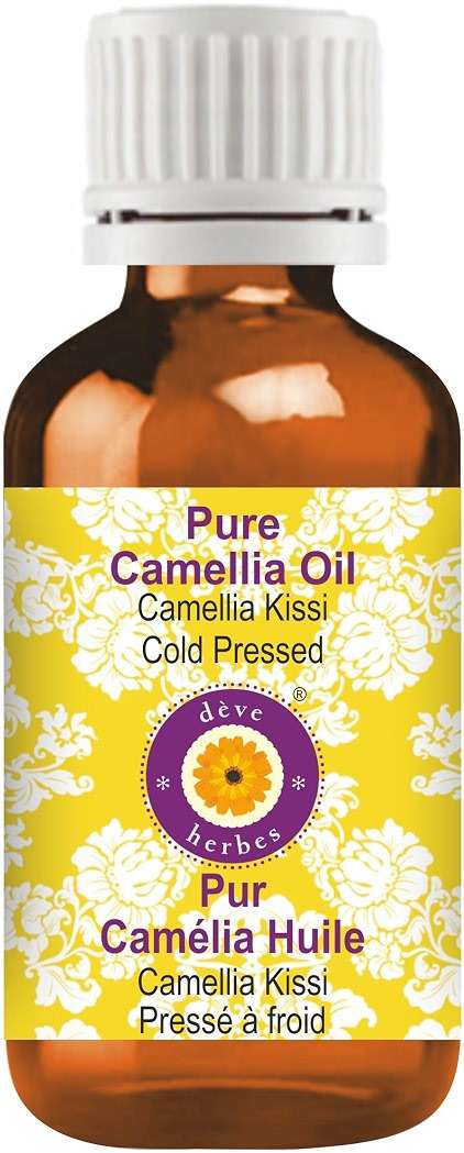 Deve Herbes Camellia Oil (Camellia kissi) | Cold Pressed | Pure | Natural | Undiluted | For Diluting Essential oils | For Skin & Massage | Non-Sticky | Lightweight | Men & Women | 50ml (1.69 oz) - Image 1