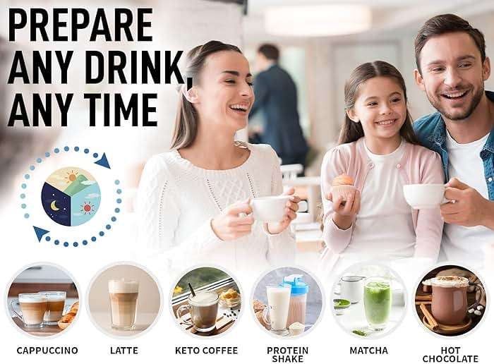 Zulay Kitchen Milk Frother Handheld Electric Whisk – Frother Wand, Durable Drink Mixer, Stainless Steel Whisk, Coffee Frother, Hand Blender, Frother for Protein Powder, Lattes, Matcha & More - Black - Image 7