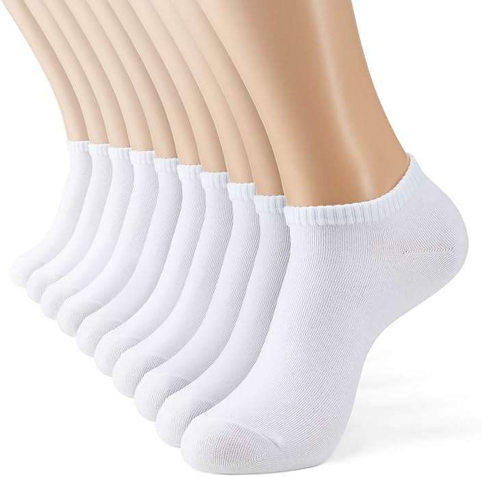 MONFOOT Men's/Women's 10-20 Pairs Thin Cotton Low Cut Ankle Socks, Multipack - Image 1