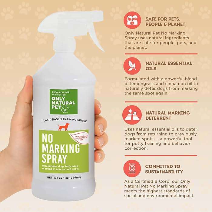 ONLY NATURAL PET No Marking Deterrent Spray for Dogs – Indoor Outdoor Urine Prevention - Stain & Odor Eliminator - Potty Pet Training Aid to Deter Peeing or Marking Carpet or Furniture – 32 Fl Oz - Image 4