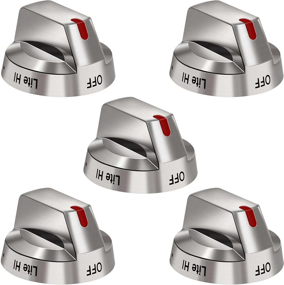 DG64-00473A Burner Control Dial Knob Range Oven Replacement Compatible with Samsung Gas Stove Knob NX58H5600SS NX58F5700WS NX58H5650WS NX58J7750SS NX58M6850SS （5pcs）. - Image 1