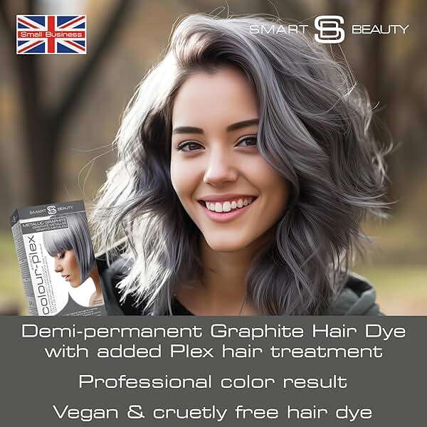 Metallic Graphite Gray Hair Dye Demi-Permanent, Grey Toner for Bleached Hair, Anti-Breakage Plex Hair Care, Vegan & Cruelty-Free, 100% Gray Coverage, Silver Hair Color by Smart Beauty - Image 2