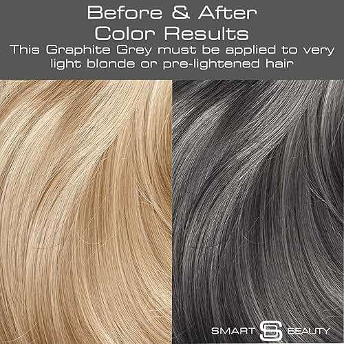 Metallic Graphite Gray Hair Dye Demi-Permanent, Grey Toner for Bleached Hair, Anti-Breakage Plex Hair Care, Vegan & Cruelty-Free, 100% Gray Coverage, Silver Hair Color by Smart Beauty - Image 5