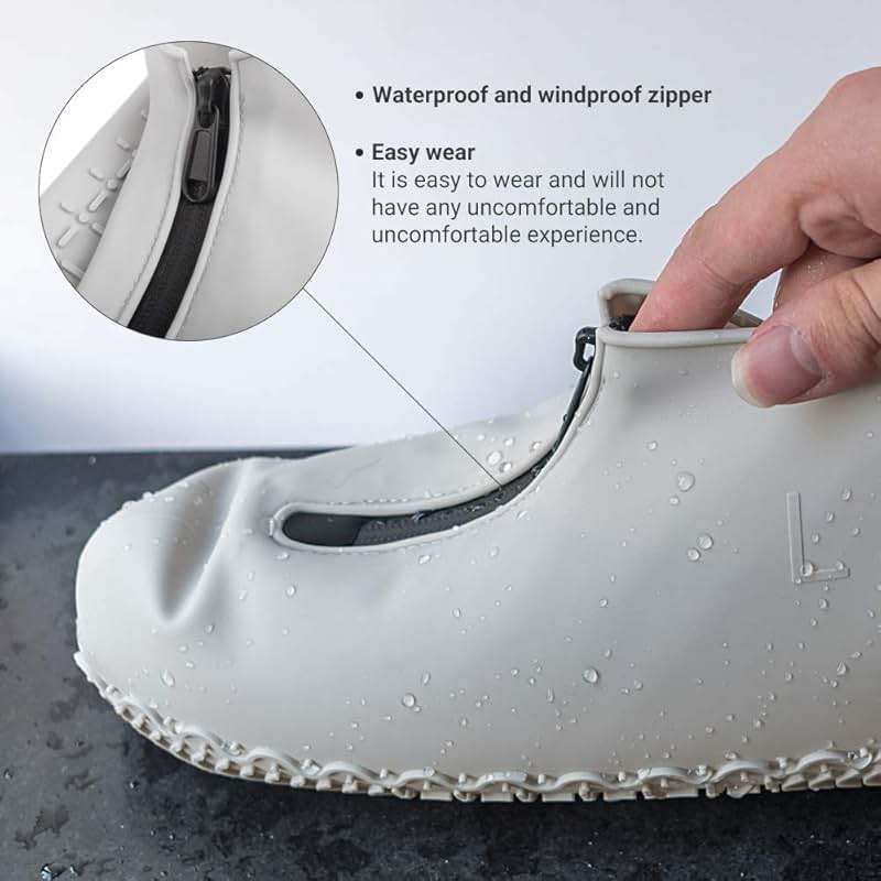 ydfagak Shoe Covers Waterproof Reusable Foldable Not-Slip Rain Shoe Covers with Zipper,Shoe Protectors Overshoes Rain Galoshes for Kids Men and Women - Image 3