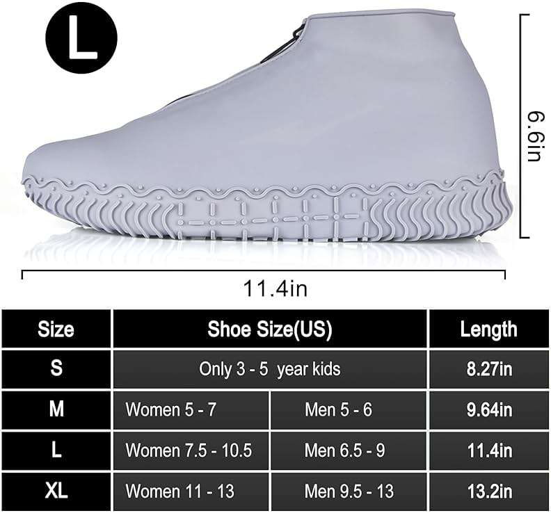 ydfagak Shoe Covers Waterproof Reusable Foldable Not-Slip Rain Shoe Covers with Zipper,Shoe Protectors Overshoes Rain Galoshes for Kids Men and Women - Image 6