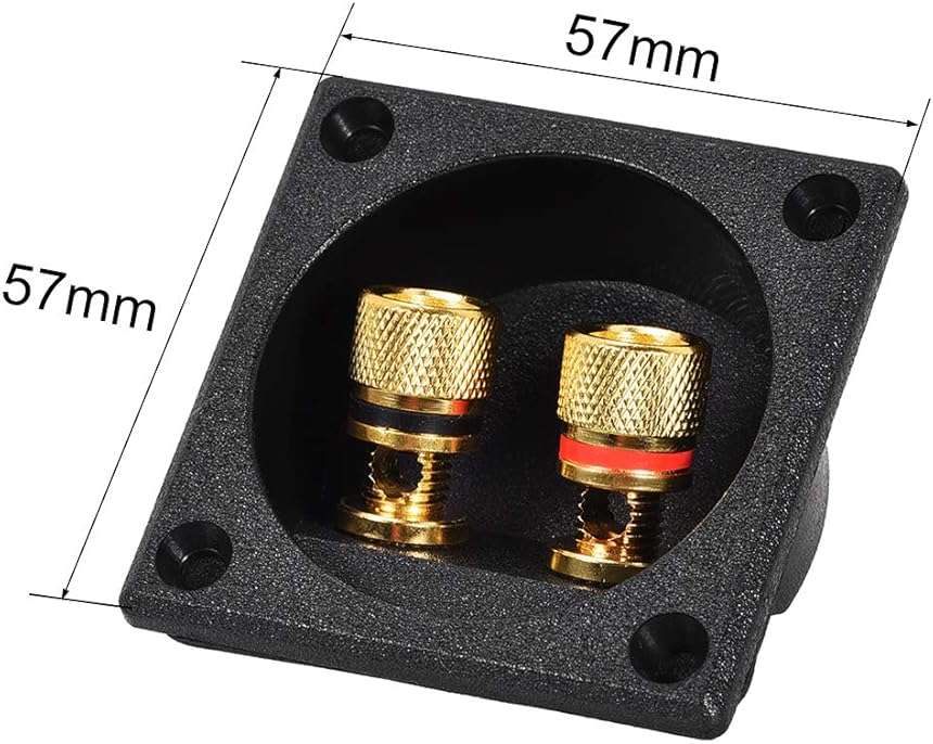 uxcell 2-Way Square Speaker Box Terminal Binding Post Stereo Screw Connectors Subwoofer Plugs Black 1pcs - Image 2