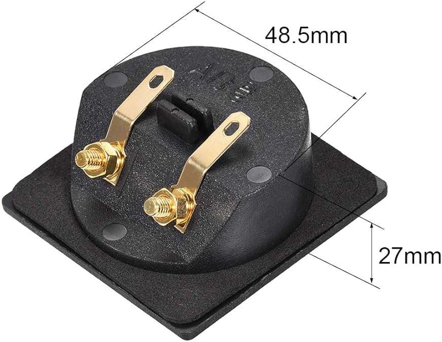 uxcell 2-Way Square Speaker Box Terminal Binding Post Stereo Screw Connectors Subwoofer Plugs Black 1pcs - Image 3
