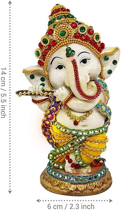 TIED RIBBONS Ganesh Statue | 5.5 inch | Ganesha Idol for Table Desktop, Indian God Idol Indian Gifts | Elephant God Statue | Ganesha Decorations | Ganesha Statues for Car Dashboard - Image 3
