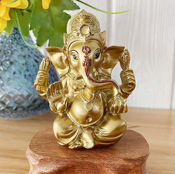 Hindu Ganesh for Car Dashboard - Indian Mini Ganesha Statue India Home Office Temple Mandir Pooja Items Diwali Gifts Decor Murti Ganpati Idol Yoga Zen Meditation Room Altar Shrine Kit - Image 5