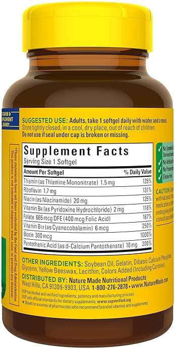 Nature Made Super B Complex Vitamins for Women and Men, Dietary Supplement for Energy Metabolism Support, Super Vitamin B Complex, 160 Softgels, 160 Day Supply - Image 9