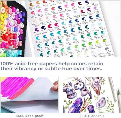 Ohuhu Sketchbook Marker Paper Pad: 8.3"x8.3" Square Art Sketch Book Drawing Papers 78 Sheets/156 Pages 120 lb/200 gsm Hardcover Sketching Books for Alcohol Markers Heavyweight Sketchpad Christmas Gift - Image 2