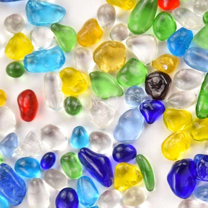 Rainbow Glass Stones, 1Lb/460g Irregular Sea Glass Pebbles Non-Toxic Artificial Crystal Stones for Handmade Artwork/Vase Filler/Terrarium Flowerpot Aquarium Turtle Tank Decoration, Multicolored - Image 5