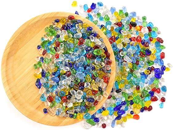 Rainbow Glass Stones, 1Lb/460g Irregular Sea Glass Pebbles Non-Toxic Artificial Crystal Stones for Handmade Artwork/Vase Filler/Terrarium Flowerpot Aquarium Turtle Tank Decoration, Multicolored - Image 7