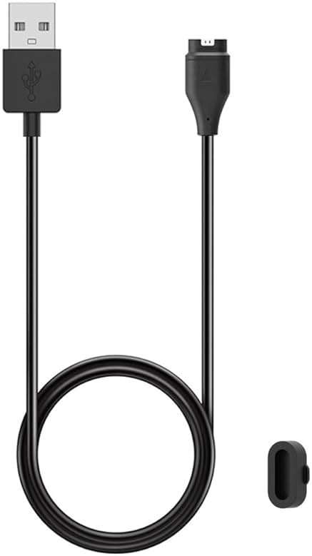 Kissmart Charger for Garmin Venu/Venu Sq/Venu 2/Venu 2 Plus/Venu 2S/Venu Sq 2/Venu 3/Venu 3S, Replacement Charging Cable Cord Plus a Black Silicone Charger Port Protector Anti Dust Plug (3.3ft/1m) - Image 1