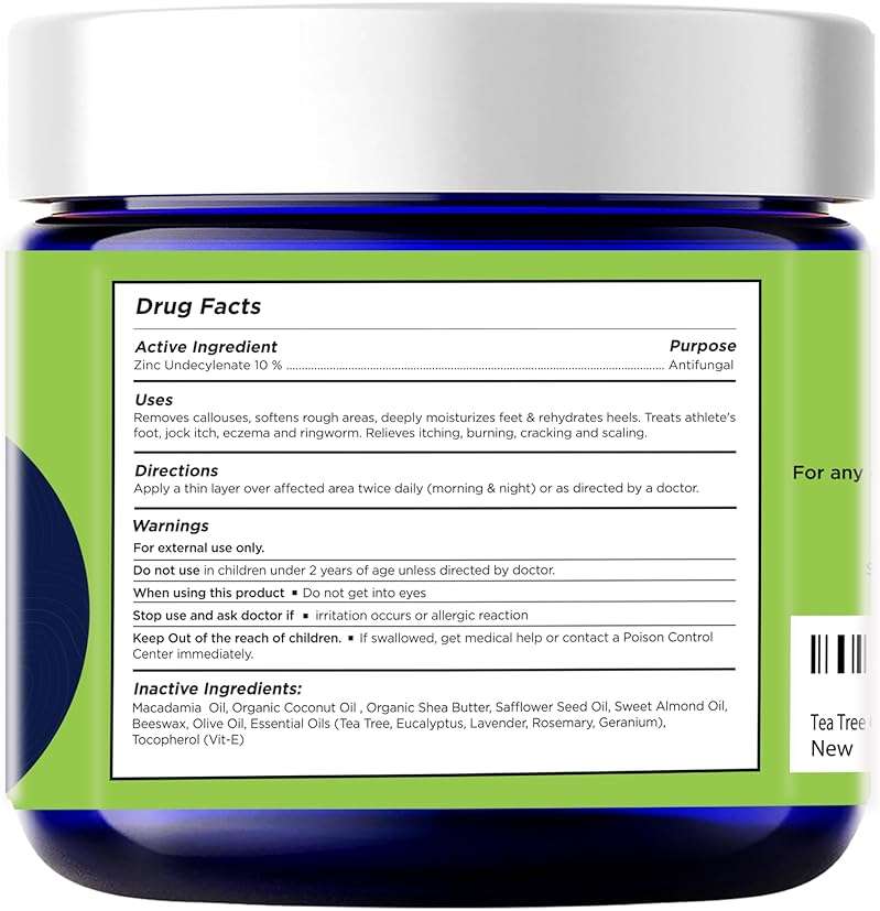 Antifungal Cream - For Itchy Feet and Skin Fungus Relief - Extra Strength Treatment for Athlete’s Foot, Ringworm, and Jock Itch. Moisturizer for Dry Cracked Feet infused with Tea Tree Oil Made in USA - Image 2
