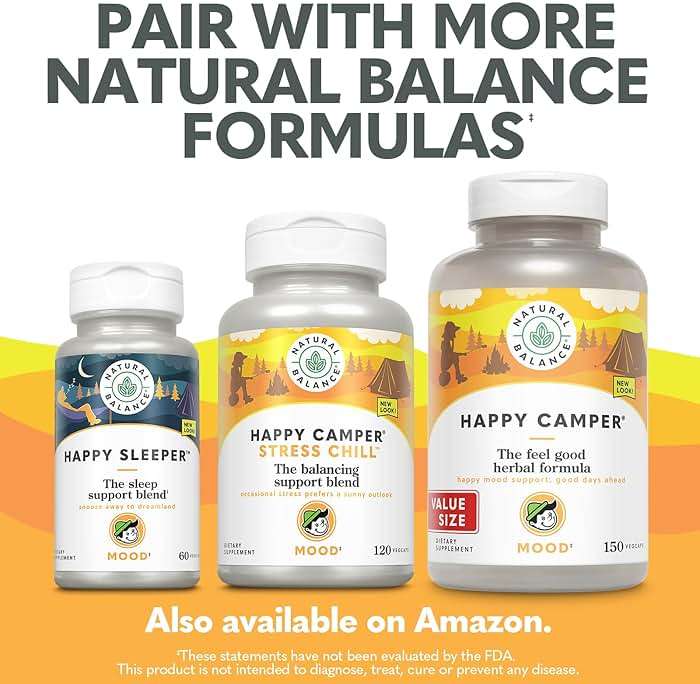 Natural Balance Happy Camper - Feel-Good Mood Support Supplement - Gotu Kola, Passion Flower, and Kava Kava Capsules - 60-Day Guarantee - 75 Servings, 150 VegCaps - Image 6