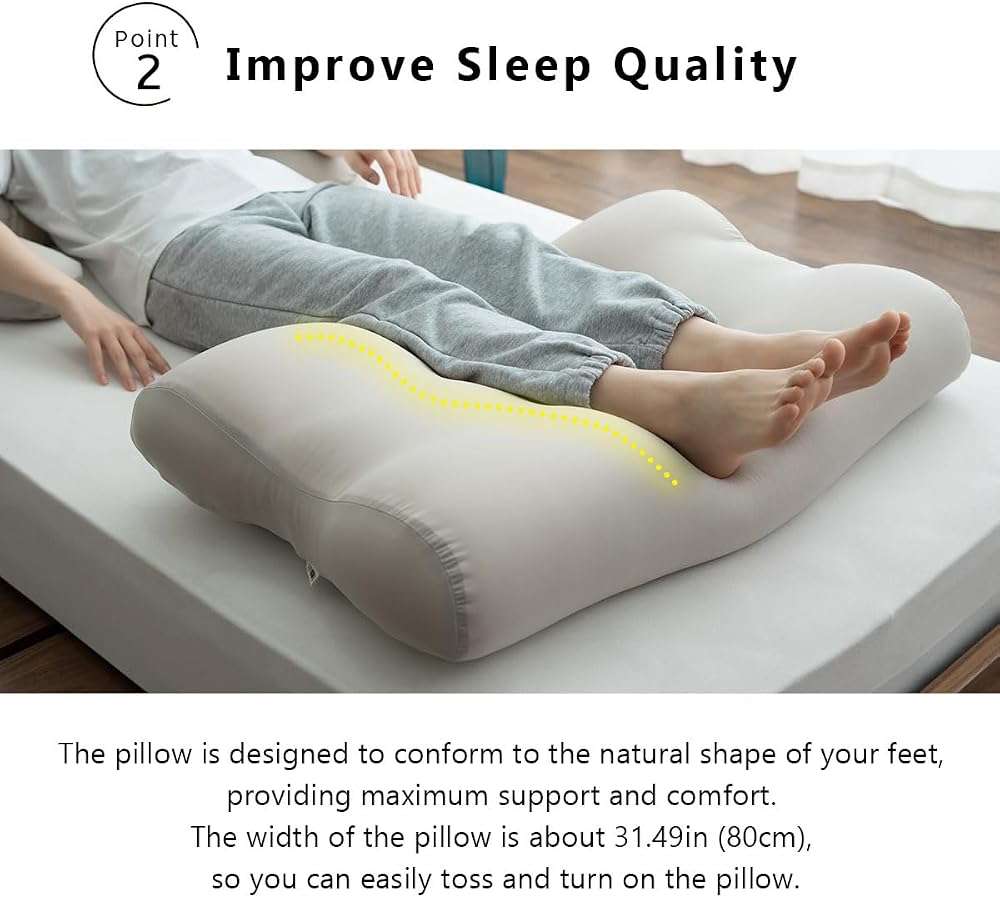 EMOOR Foot Pillow Shifuku Soft as Marshmallow (Beige), Made in Japan Plush Pillow Leg Rest Beads Cushion Super Soft Kawaii - Image 4