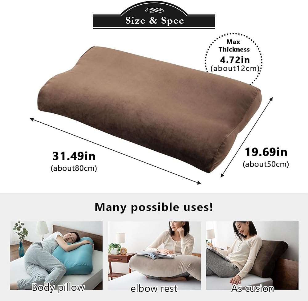 EMOOR Foot Pillow Shifuku Soft as Marshmallow (Beige), Made in Japan Plush Pillow Leg Rest Beads Cushion Super Soft Kawaii - Image 5