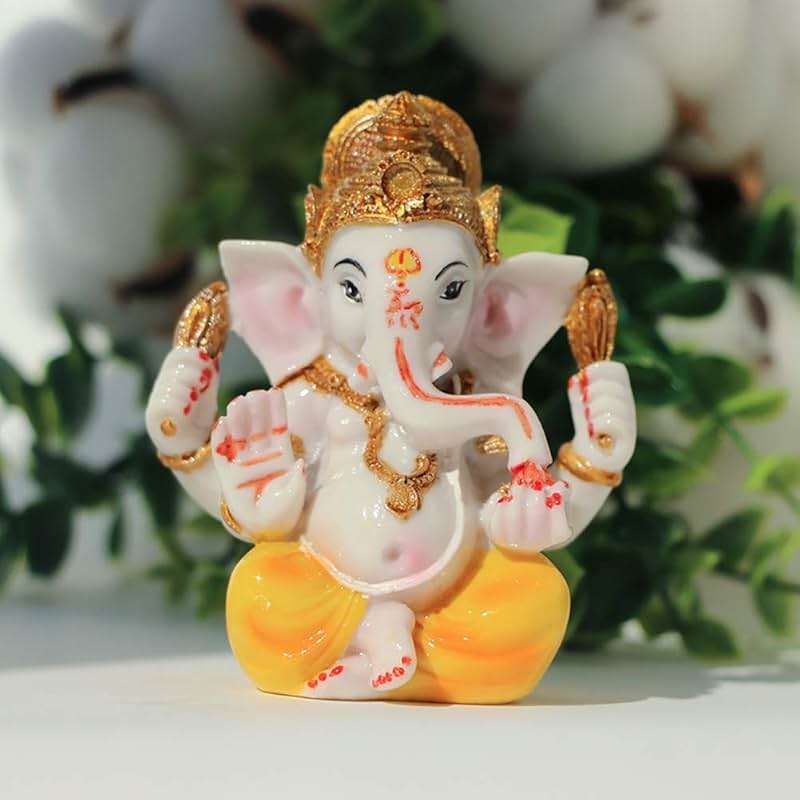 BangBangDa Indian Ganesh Idol Car Dashboard - Hindu Ganesha Statue Elephant God India Ganpati Lord Murti Mandir Diwali Gifts Yoga Zen Meditation Room Altar Shrine Kit Temple Puja Pooja Items Decor - Image 4