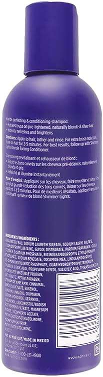 Clairol Professional Shimmer Lights Purple Shampoo| Neutralizes Brass & Yellow Tones | For Blonde, Silver, Gray & Highlighted Hair - Image 2