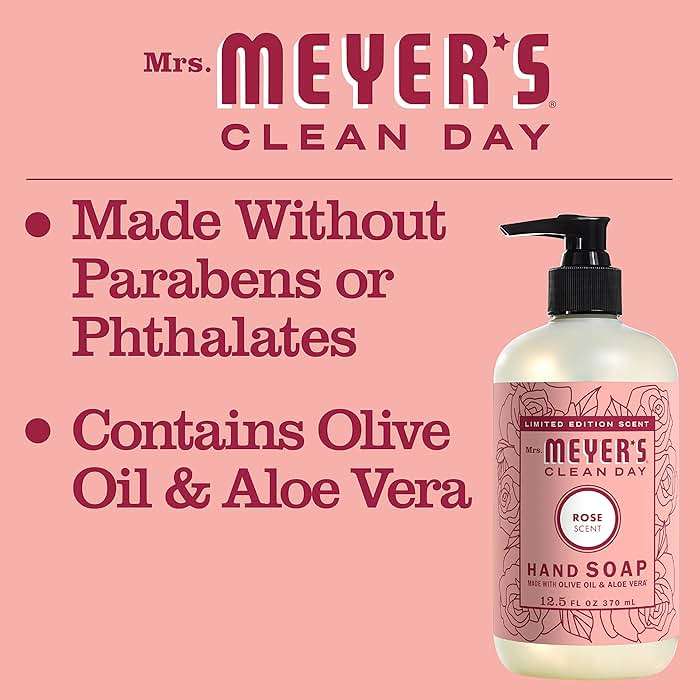 MRS. MEYER'S CLEAN DAY Hand Soap, Rose Scent, 12.5 Fl Oz Bottle - Image 7