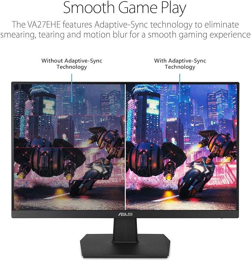 ASUS 27 Inch Desktop Monitor - Full HD (1920 x 1080), IPS, 75Hz, Adaptive-Sync, HDMI, D-Sub, Frameless - VA27EHE - Image 4