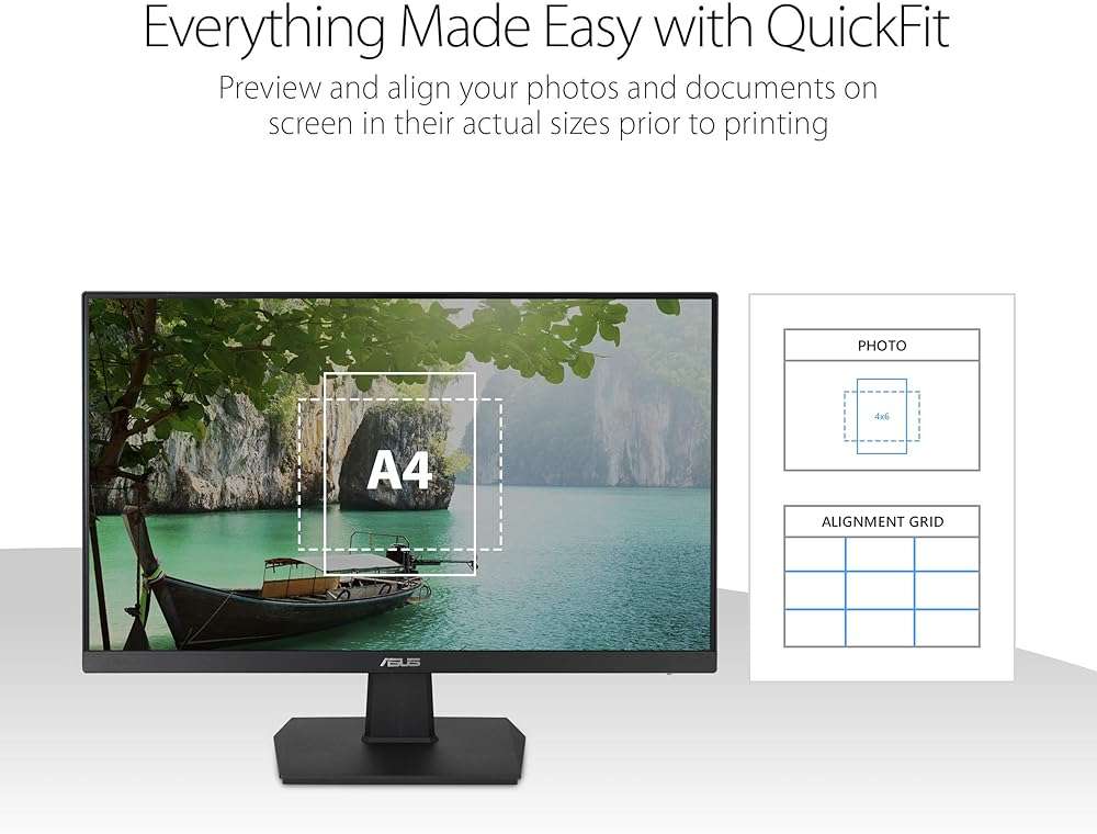 ASUS 27 Inch Desktop Monitor - Full HD (1920 x 1080), IPS, 75Hz, Adaptive-Sync, HDMI, D-Sub, Frameless - VA27EHE - Image 5