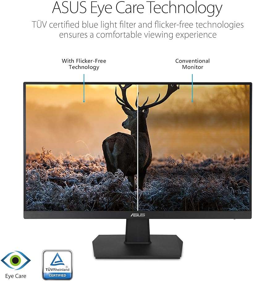 ASUS 27 Inch Desktop Monitor - Full HD (1920 x 1080), IPS, 75Hz, Adaptive-Sync, HDMI, D-Sub, Frameless - VA27EHE - Image 6