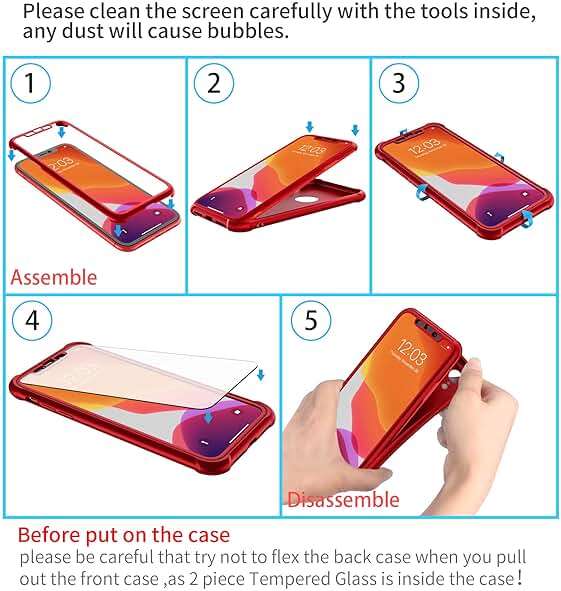 ORETECH for iPhone XR Case, with [2 x Screen Protectors] [10 Ft Military Grade Drop Test] [Camera Protection] 360° Shockproof Slim Thin Phone Case iPhone XR Cover 6.1" - Red - Image 7