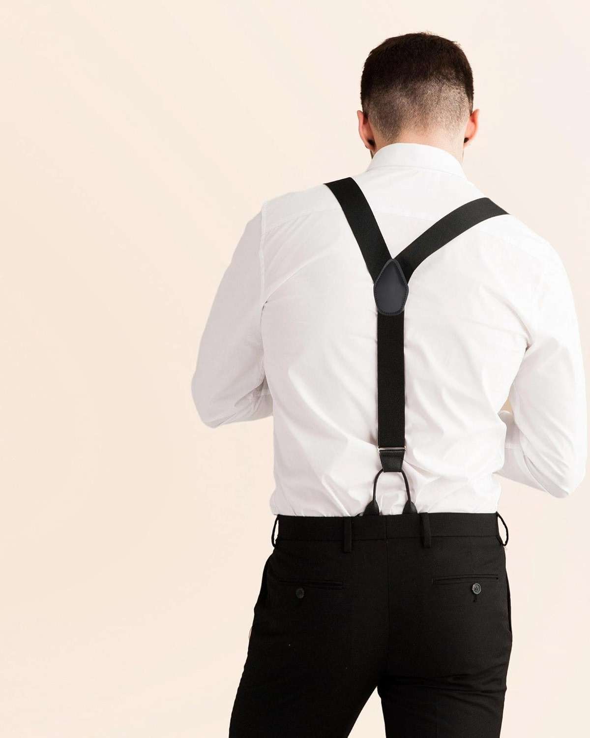 Kajeer Men Button Suspenders Adjustable, Heavy Duty Y-Back Elastic Tuxedo Elastic Mens Suspenders with Leather Buttons End - Image 6