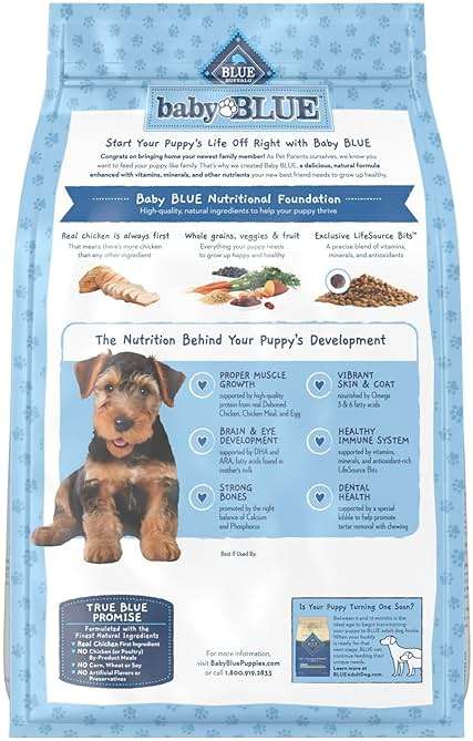 Blue Buffalo Baby Blue Natural Dry Food for Puppies, Healthy Growth Formula with DHA, Savory Chicken Recipe, 4-lb Bag - Image 2