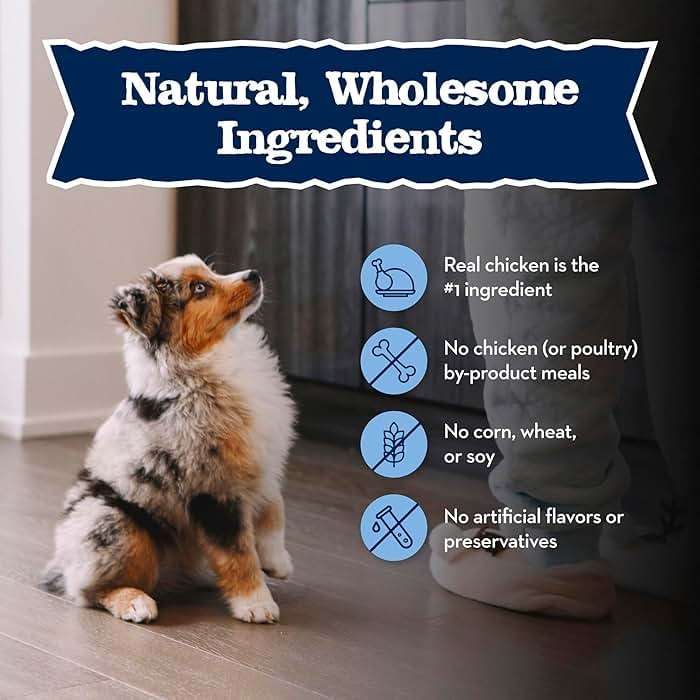 Blue Buffalo Baby Blue Natural Dry Food for Puppies, Healthy Growth Formula with DHA, Savory Chicken Recipe, 4-lb Bag - Image 7