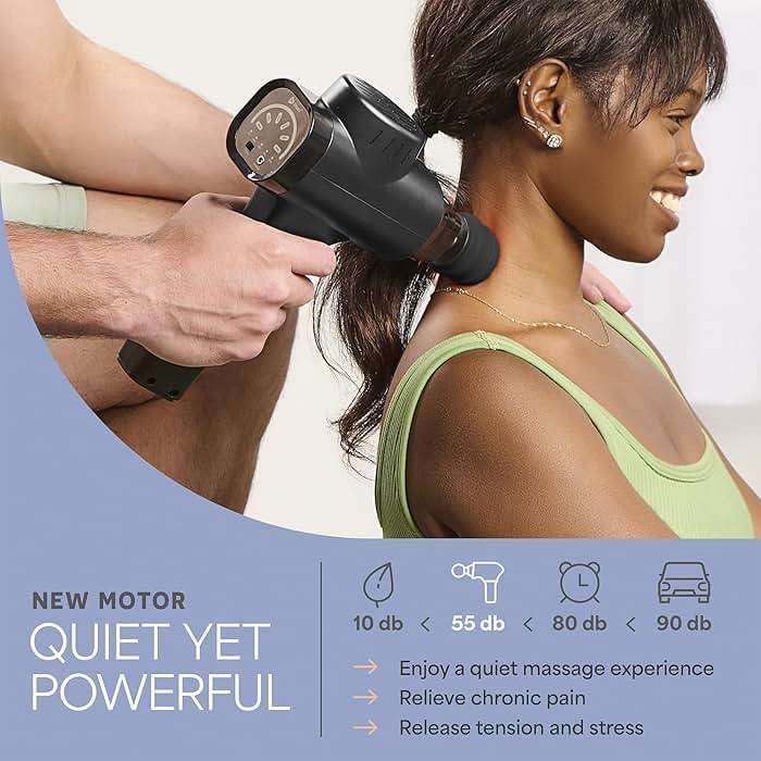 Lifepro Massage Gun - Percussion Muscle Massager for Athletes with 8 Massage Heads and 5 Speed Settings - Deep Tissue Back and Muscle Massage Gun for Recovery - Image 6
