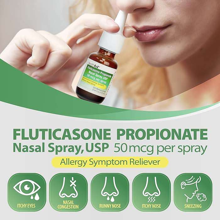 HealthA2Z® Allergy Relief, Fluticasone Propionate 50mcg, Nasal Spray, 24-Hour Allergy Relief, Dye Free, 240 Sprays (2 Pack, 120 Sprays Each) - Image 4