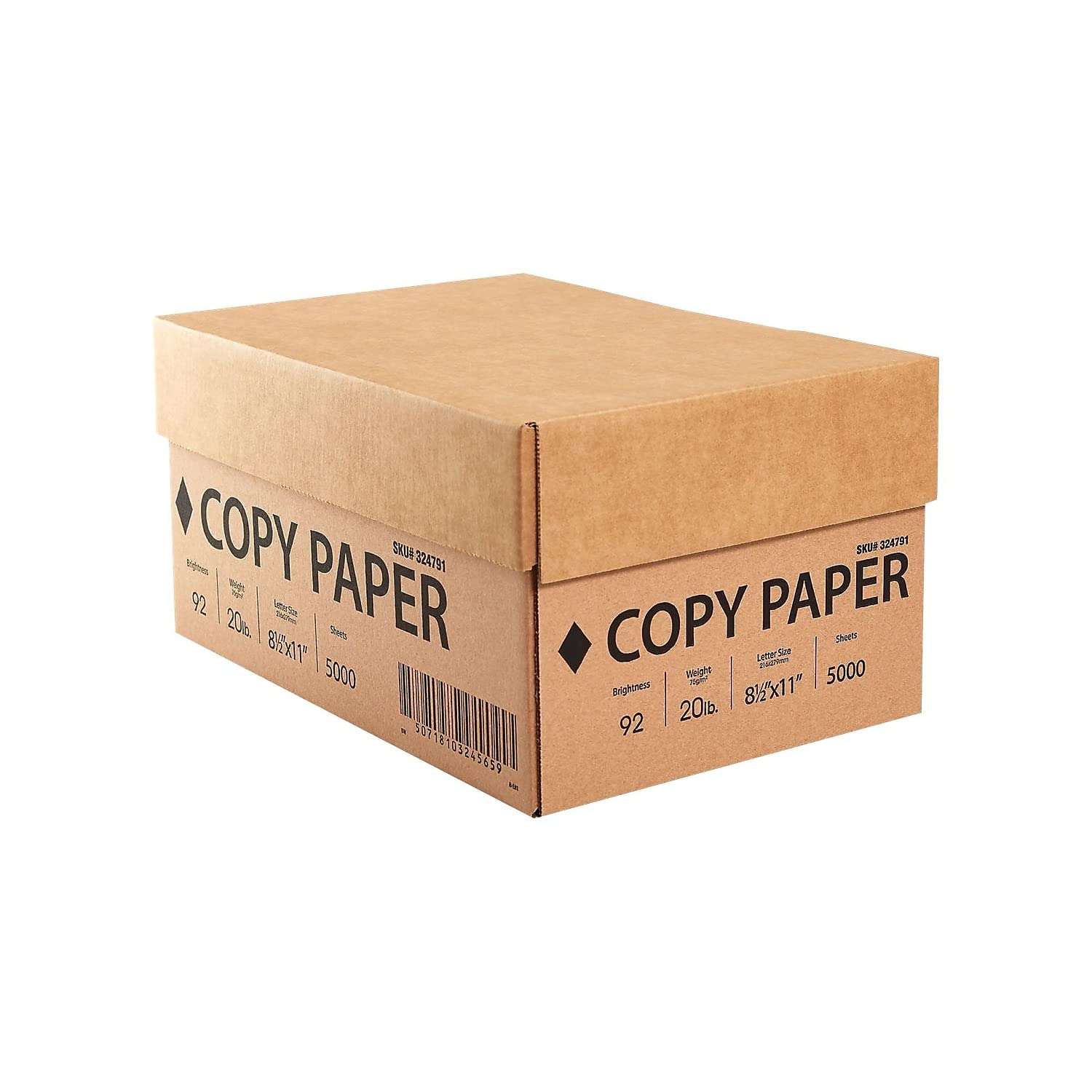 Printer Paper 8.5 x 11 Inch 20 lb 92 Bright White Sheets, 10 Ream Carton - Image 1