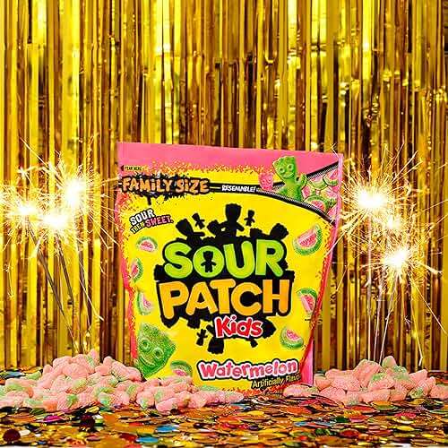 SOUR PATCH KIDS Watermelon Soft & Chewy Gummy Candy, Family Size, Bulk Candy, 1.8 lb - Image 8