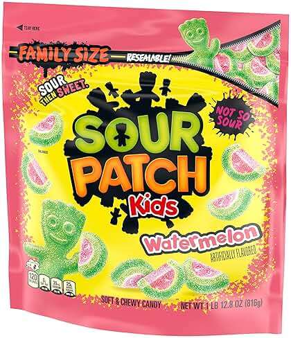 SOUR PATCH KIDS Watermelon Soft & Chewy Gummy Candy, Family Size, Bulk Candy, 1.8 lb - Image 10