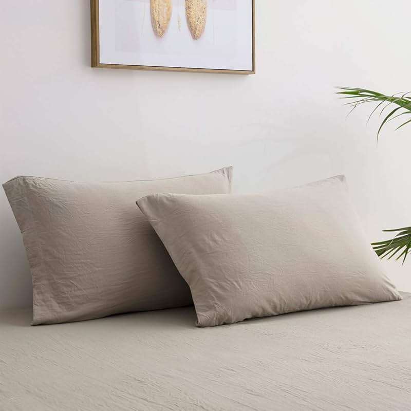 Lanest Housing Queen Sheet Set, 2400 Thread Count Soft Deep Pocket Microfiber Sheets, 4 Pieces Taupe Bedding Sheets & Pillowcases - Image 3