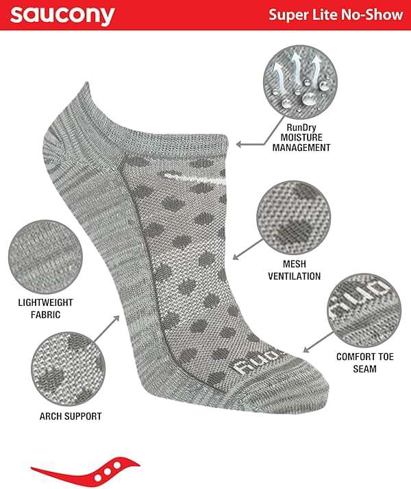 Saucony Women's RunDry Performance Super Lite No-Show Athletic Socks (8-Pairs) - Image 2