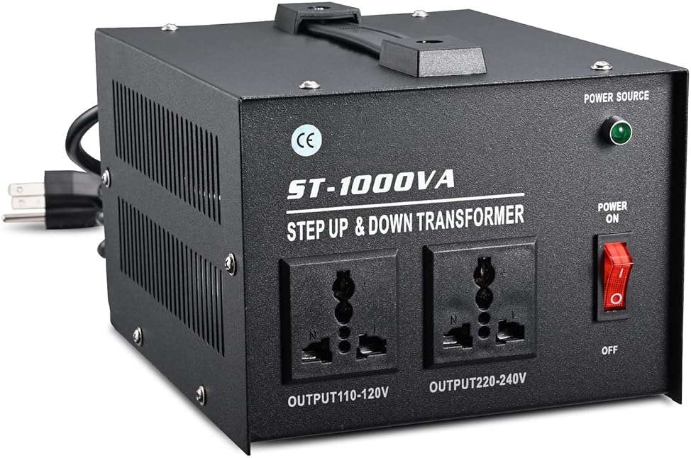 ZGROCK 1000 Watt Voltage Transformer- Step Up and Down- Circuit Breaker Protection Universal Dual Output Step Up & Step Down Power Transformer 110V to 220V/220V to 110V - Image 1
