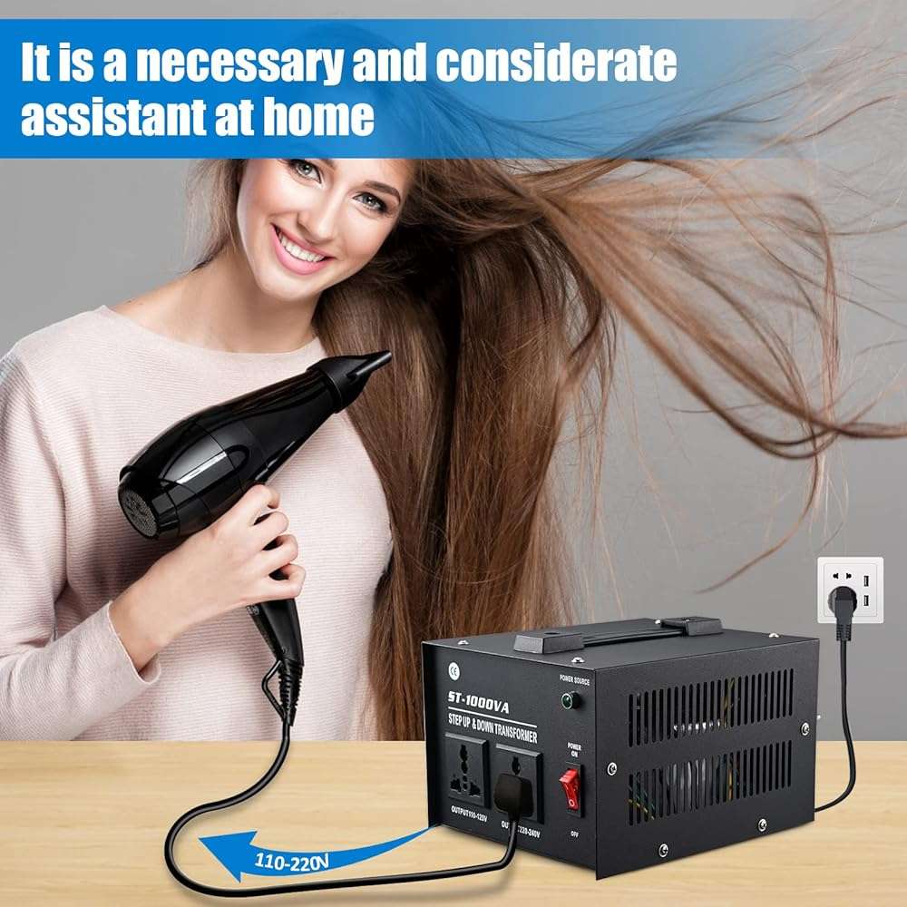 ZGROCK 1000 Watt Voltage Transformer- Step Up and Down- Circuit Breaker Protection Universal Dual Output Step Up & Step Down Power Transformer 110V to 220V/220V to 110V - Image 4