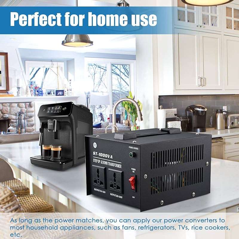 ZGROCK 1000 Watt Voltage Transformer- Step Up and Down- Circuit Breaker Protection Universal Dual Output Step Up & Step Down Power Transformer 110V to 220V/220V to 110V - Image 9