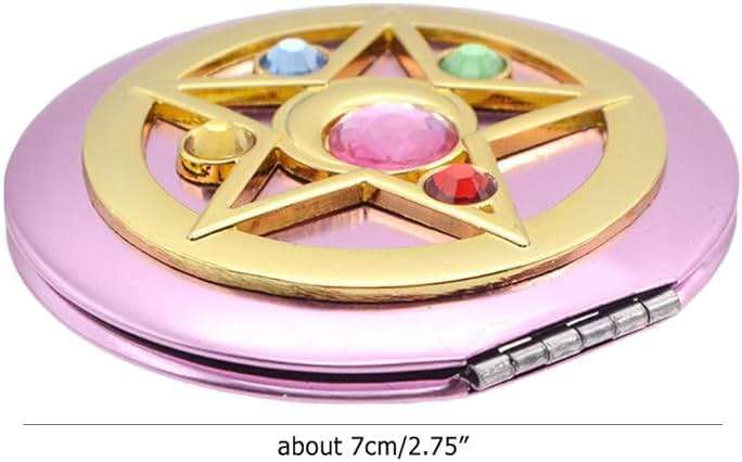 SHOWLOUE Makeup Compact Mirrors, Personal Makeup Mirror Portable Travel Handheld Foldable Double Sided Mirror - Image 2