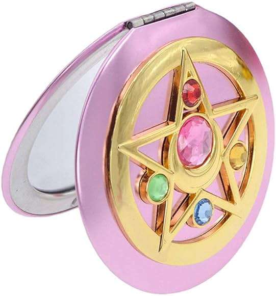 SHOWLOUE Makeup Compact Mirrors, Personal Makeup Mirror Portable Travel Handheld Foldable Double Sided Mirror - Image 3