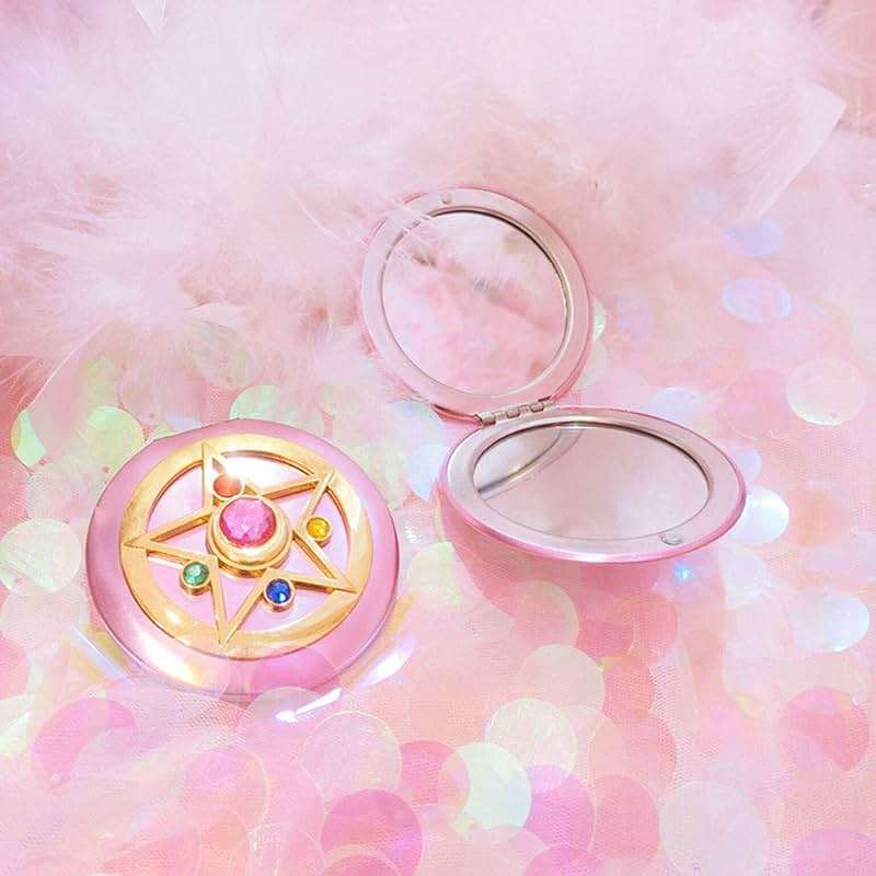 SHOWLOUE Makeup Compact Mirrors, Personal Makeup Mirror Portable Travel Handheld Foldable Double Sided Mirror - Image 5