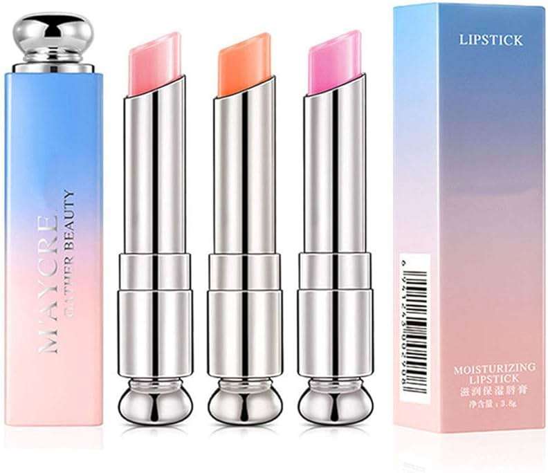 Petansy 3 Colors Jelly Lipstick Set Moisturizing Magic Temperature Color Changing Long Lasting Lip Balm - Image 1